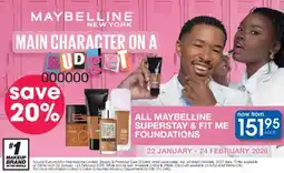 Clicks Maybelline superstay & fit me foundations offer