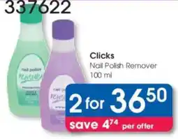 Clicks Clicks Nail Polish Remover offer