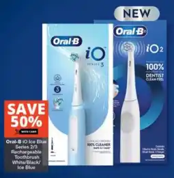 Checkers Oral-B iO Ice Blue Series 2/3 Rechargeable Toothbrush White/ Black/ Ice Blue offer