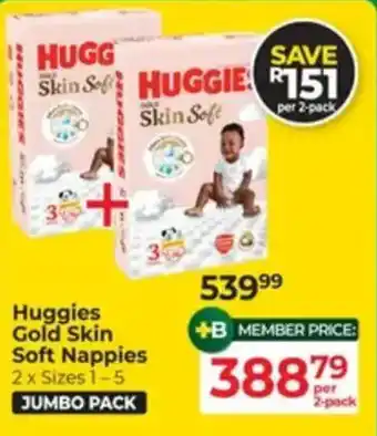 Baby City Huggies Gold Skin Soft Nappies offer