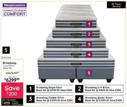 Bradlows Sleepmasters Broadway King 183cm Base Set offer