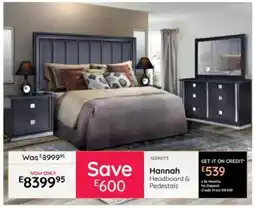 Bradlows Hannah Headboard & Pedestals offer