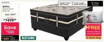 Bradlows Restonic Ballito Queen 152cm Base Set offer