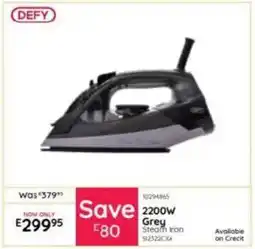 Bradlows Defy 2200W Grey Steam Iron offer