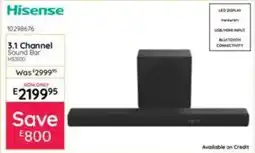 Bradlows Hisense 3.1 Channel Sound Bar offer