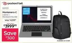 Bradlows Packard Bell Montenero-C Laptop + Backpack Bundle offer