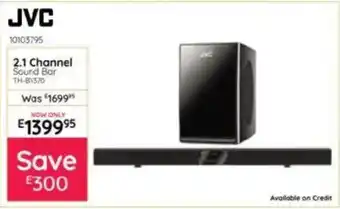 Bradlows JVC 2.1 Channel Sound Bar offer