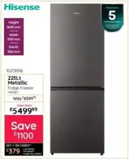 Bradlows Hisense Metallic Fridge Freezer offer