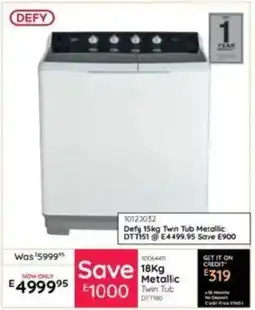 Bradlows Defy Metallic Twin Tub offer