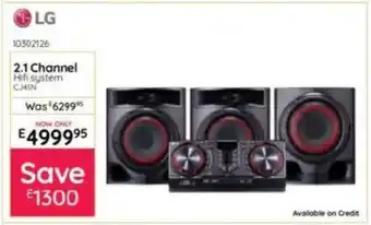 Bradlows LG 2.1 Channel Hifi system offer