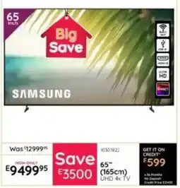 Bradlows Samsung 65" UHD 4K TV offer