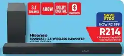 Furnmart Hisense soundbar + 6.5" wireless subwoofer offer