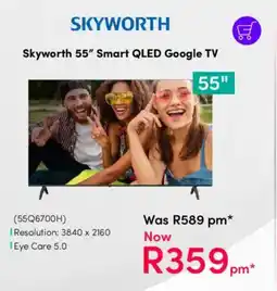Teljoy Skyworth 55" Smart QLED Google TV offer