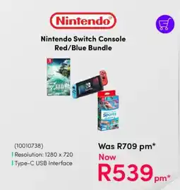 Teljoy Nintendo Switch Console Red/ Blue Bundle offer