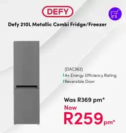 Teljoy Defy Metallic Combi Fridge/ Freezer offer