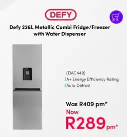 Teljoy Defy Metallic Combi Fridge/ Freezer with Water Dispenser offer