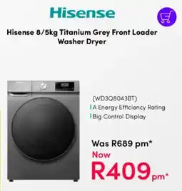 Teljoy Hisense Titanium Grey Front Loader Washer Dryer offer