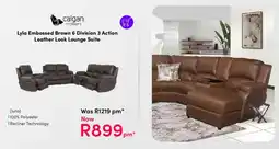 Teljoy Calgan Recliners Lyla Embossed Brown 6 Division 3 Action Leather Look Lounge Suite offer
