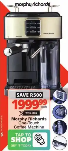 Checkers Morphy Richards One-Touch Coffee Machine offer