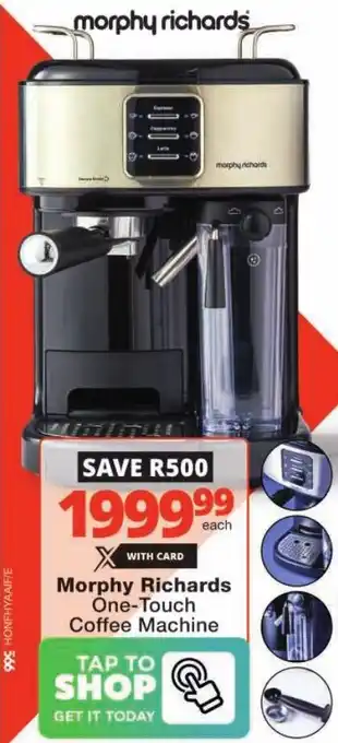 Checkers Morphy Richards One-Touch Coffee Machine offer