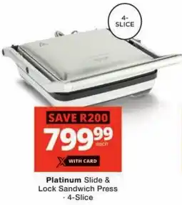 Checkers Platinum Slide & Lock Sandwich Press offer
