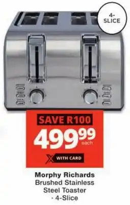 Checkers Morphy Richards Brushed Stainless Steel Toaster offer