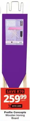 Checkers Profile Concepts Wooden Ironing Board offer
