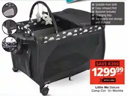 Checkers Little Me Deluxe Camp Cot offer