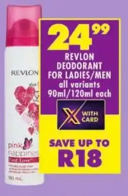 Shoprite Revlon deodorant for ladies/ men offer