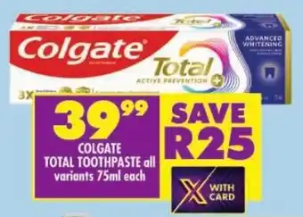 Shoprite Colgate total toothpaste offer