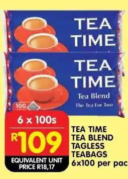 Shoprite TEA TIME TEA BLEND TAGLESS TEABAGS offer