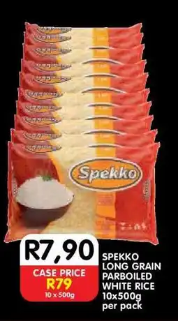 Shoprite SPEKKO LONG GRAIN PARBOILED WHITE RICE 10x500g offer