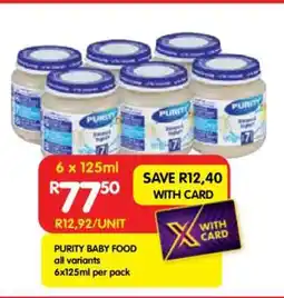 Shoprite Purity Baby Food offer