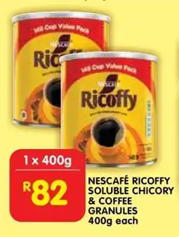 Shoprite NESCAFÉ RICOFFY SOLUBLE CHICORY & COFFEE GRANULES 400g each offer
