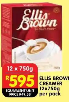Shoprite ELLIS BROWN CREAMER 12x750g per pack offer