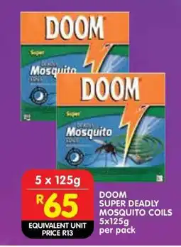Shoprite DOOM SUPER DEADLY MOSQUITO COILS 5x125g offer