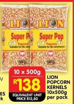 Shoprite LION POPCORN KERNELS 10x500g per pack offer