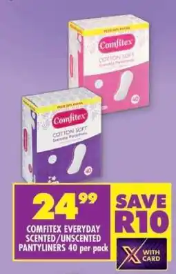 Shoprite COMFITEX EVERYDAY SCENTED/UNSCENTED PANTYLINERS 40 per pack offer