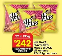 Shoprite NIK NAKS FLAVOURED MAIZE SNACK offer