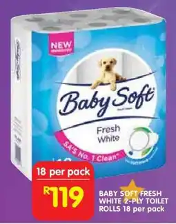 Shoprite BABY SOFT FRESH WHITE 2-PLY TOILET ROLLS 18 per pack offer