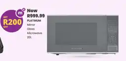Shoprite PLATINUM Mirror Glass Microwave 20L offer
