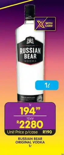 Shoprite RUSSIAN BEAR ORIGINAL VODKA offer