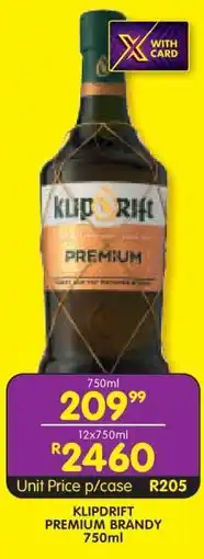 Shoprite KLIPDRIFT PREMIUM BRANDY 750ml offer