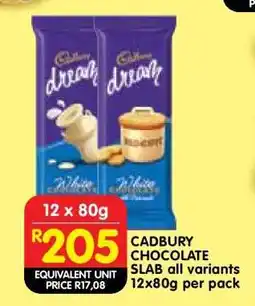 Shoprite CADBURY CHOCOLATE SLAB all variants offer
