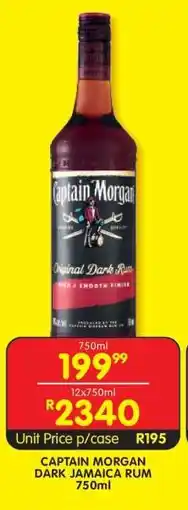 Shoprite CAPTAIN MORGAN DARK JAMAICA RUM 750ml offer