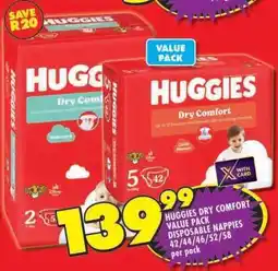 Shoprite Huggies Dry Comfort Value Pack Disposable Nappies offer