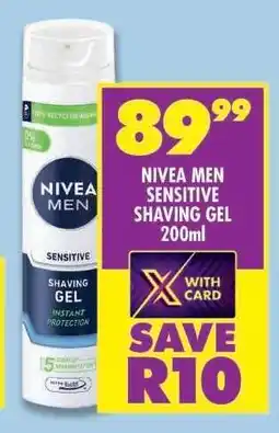 Shoprite NIVEA MEN SENSITIVE SHAVING GEL 200ml offer