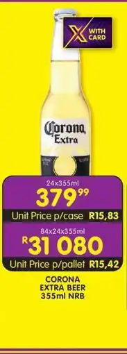 Shoprite CORONA EXTRA BEER 355ml NRB offer