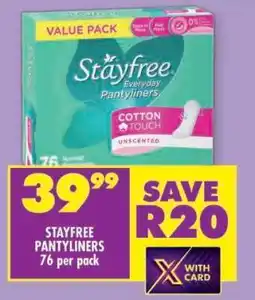 Shoprite STAYFREE PANTYLINERS offer
