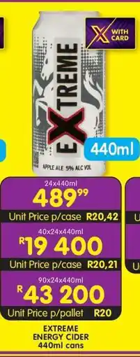 Shoprite EXTREME ENERGY CIDER 440ml cans offer